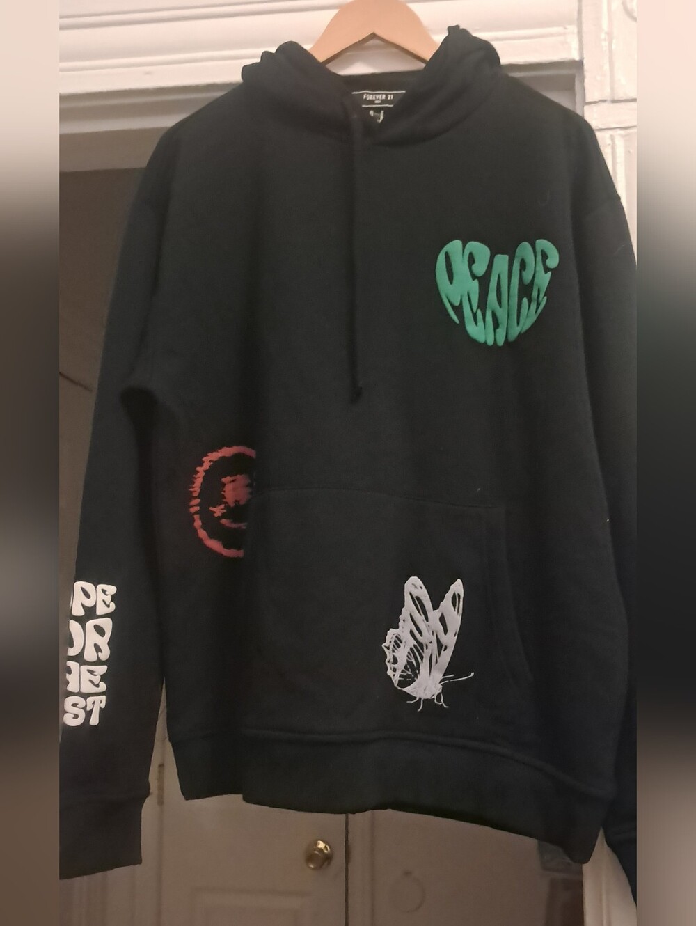 Forever 21 Mens Peace Graphic Hoodie